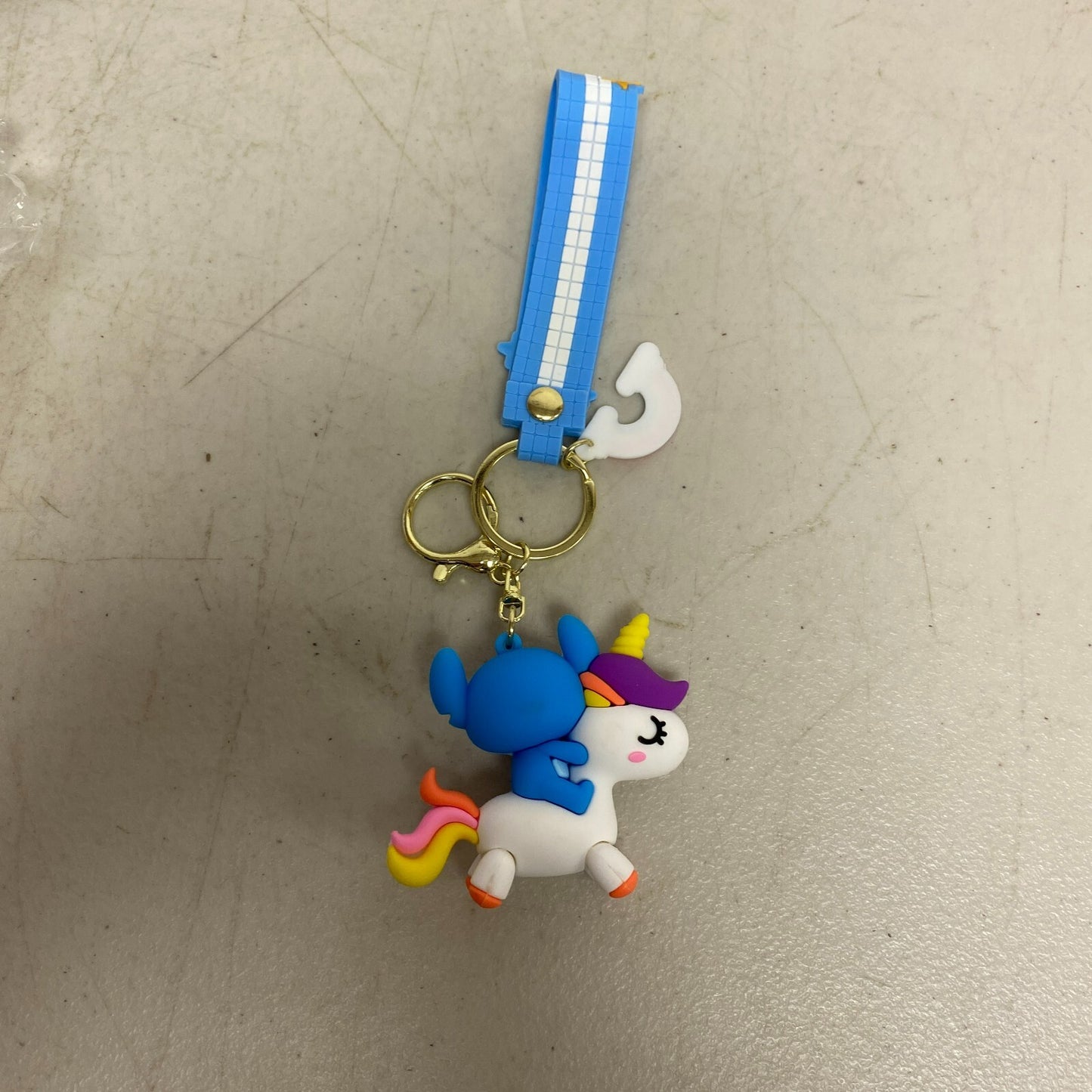 Assorted Silicone Lalo & Stitch Keychain with stitch riding Unicorn Accessory