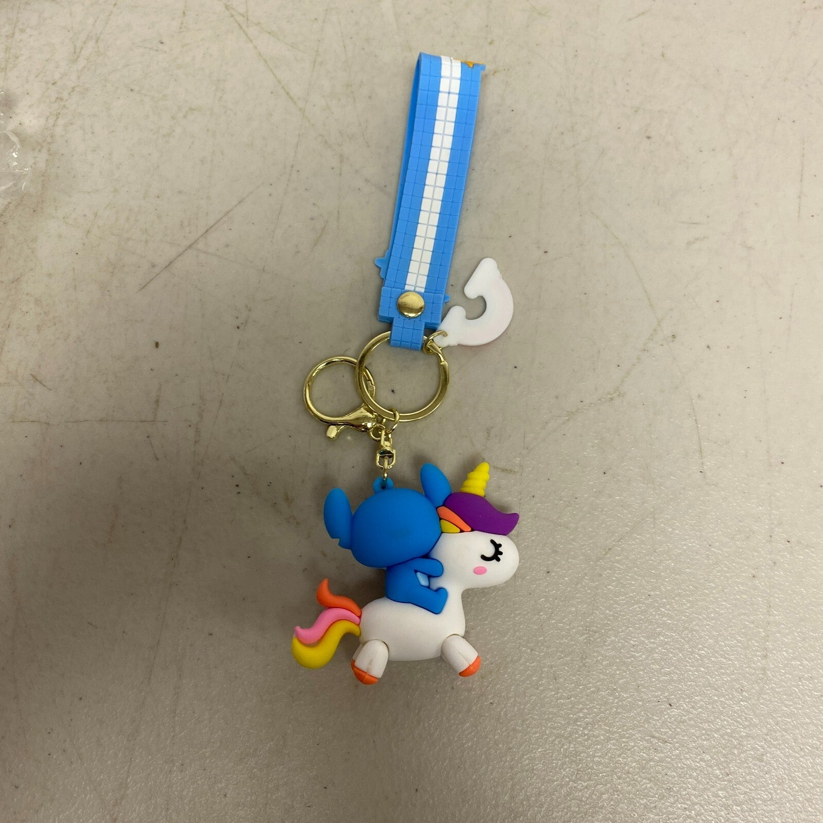 Assorted Silicone Lalo & Stitch Keychain with stitch riding Unicorn Accessory