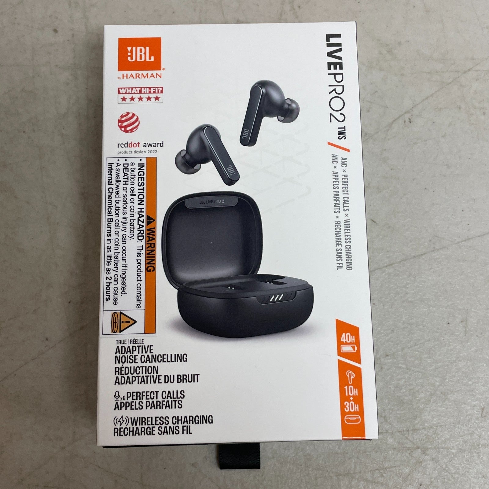 JBL Live Pro 2 True-Wireless Noise Canceling Headphones In Ear Earbuds Black NIB