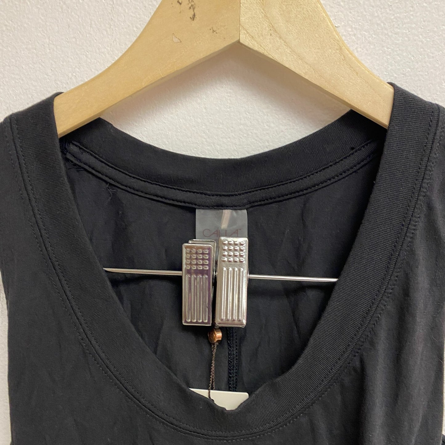 Calia Womens Everyday Slim Scoop Tank Pure Black Sleeveless Solid WAX11199