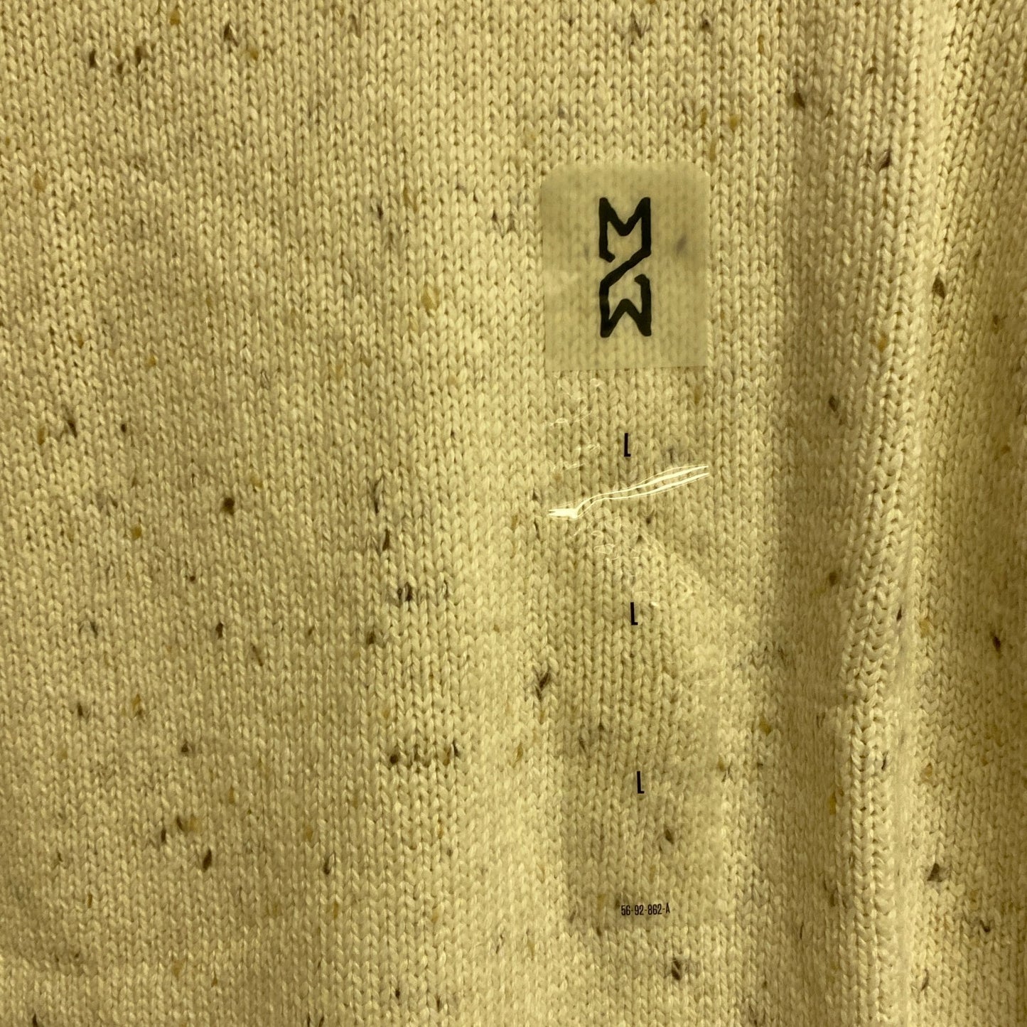 Mutual Weave Crew Neck Long Sleeve Mock Turtle Neck Sweater Size L Color Ivory