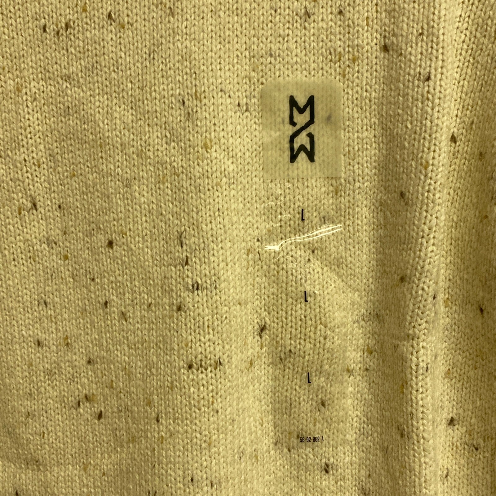 Mutual Weave Crew Neck Long Sleeve Mock Turtle Neck Sweater Size L Color Ivory