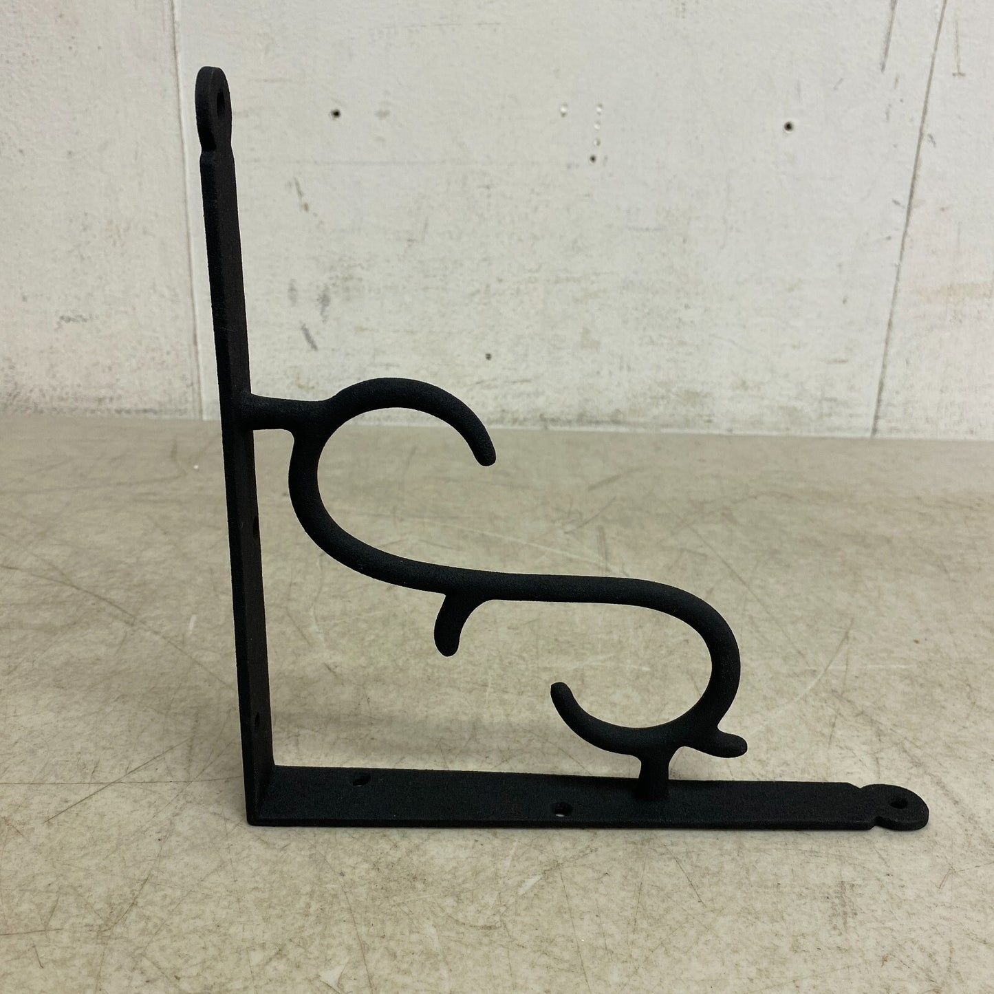 Signature Hardware Simple Scrollwork Cast Iron Shelf Bracket - 8" - Black Powder