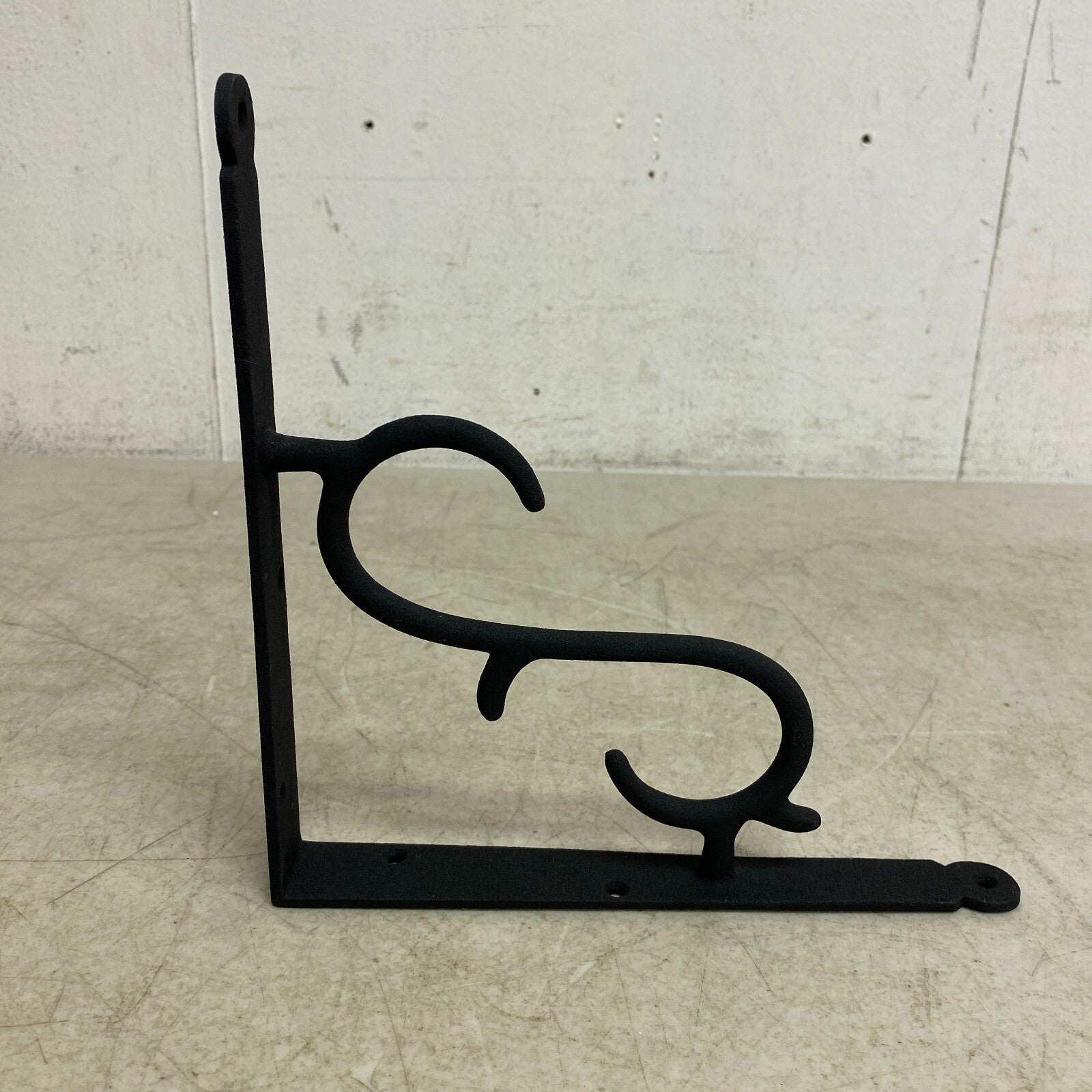 Signature Hardware Simple Scrollwork Cast Iron Shelf Bracket - 8" - Black Powder
