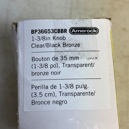 Amerock Glacio 1‑3/8″ Cabinet Knob Clear Black Bronze BP36653CBBR