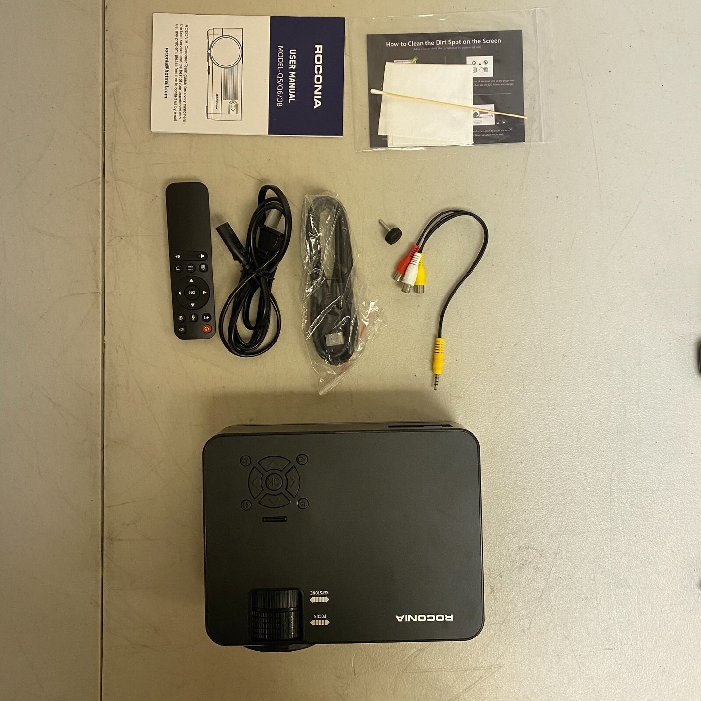 Roconia 150" Class FHD (1080p) LED Projector Movie Video Home Theater w/ Screen"