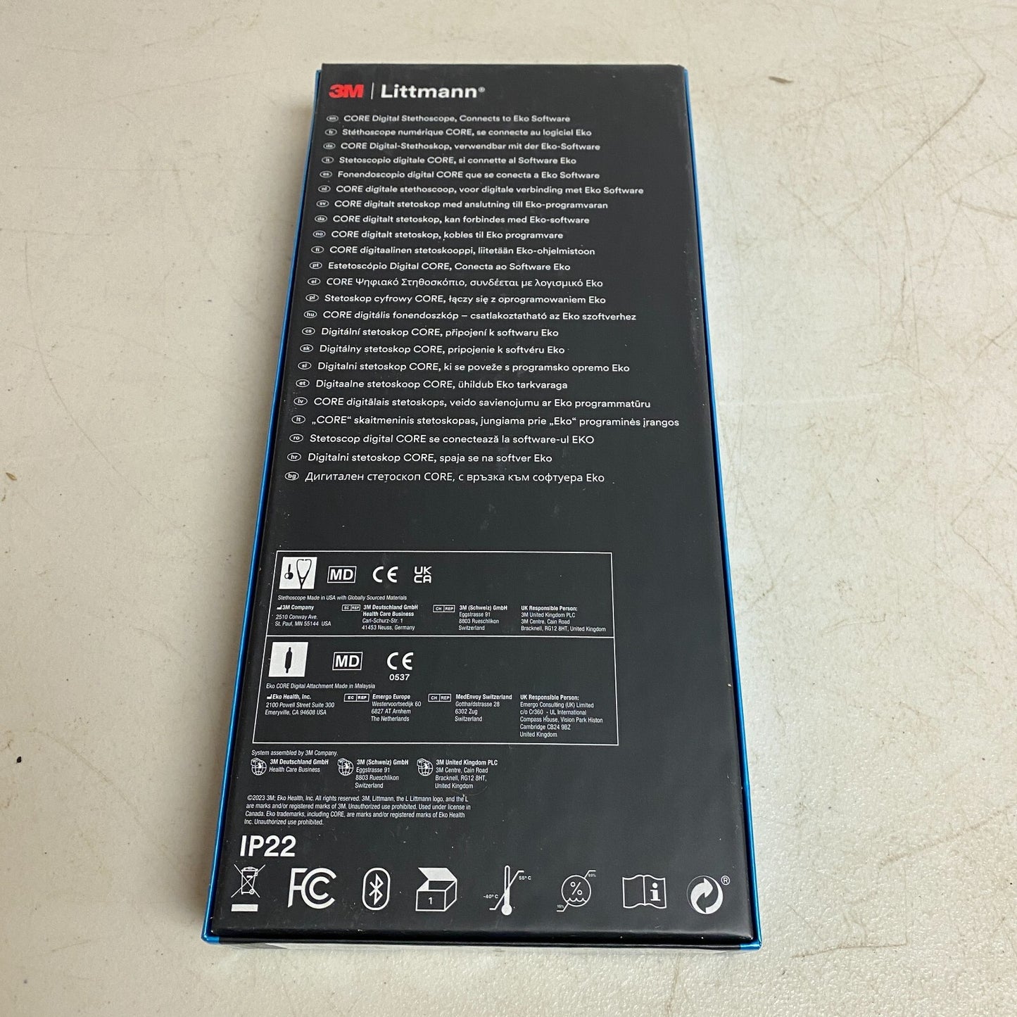 3M Littmann Quality Core Digital Stethoscope System, Black Matte-Finish 8490