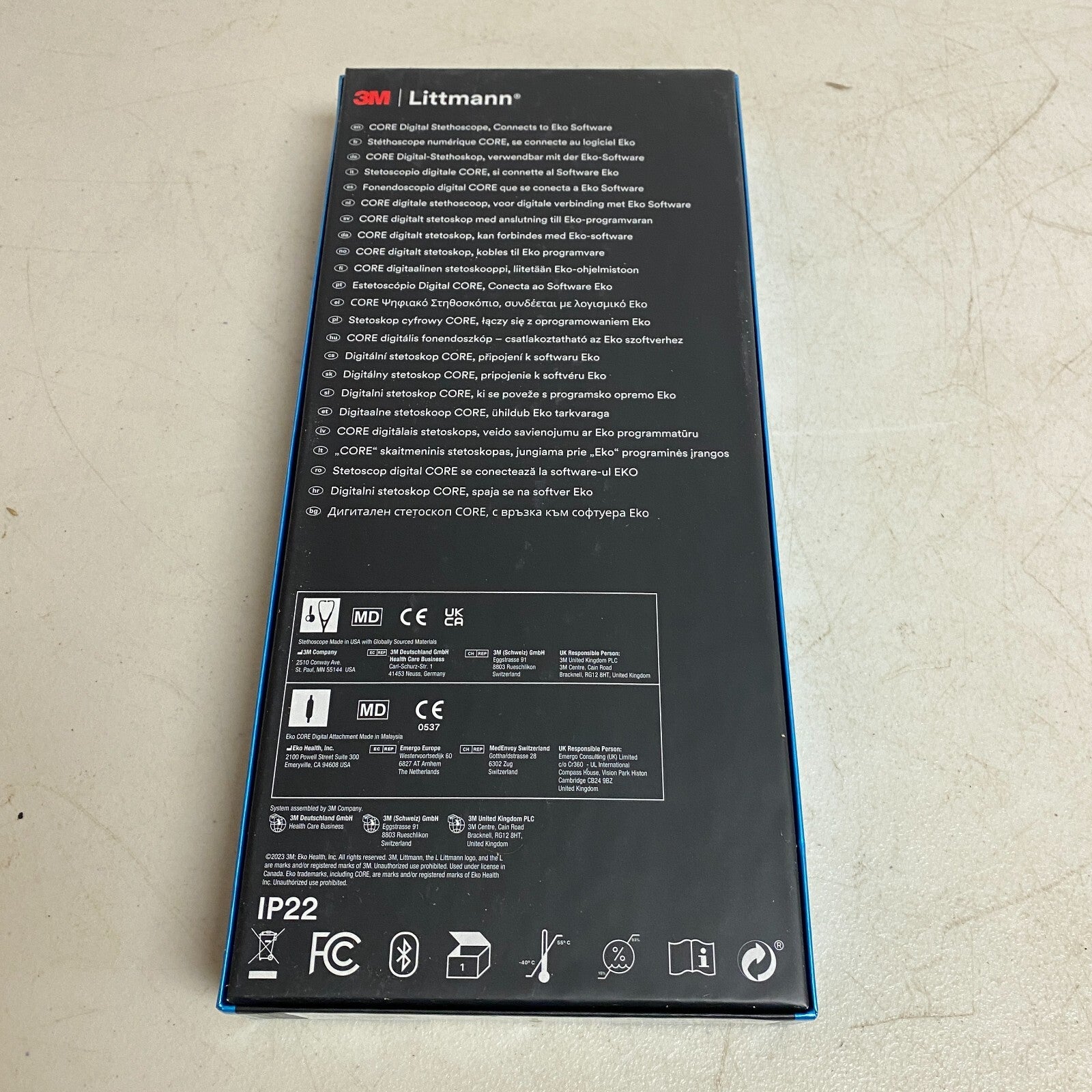 3M Littmann Quality Core Digital Stethoscope System, Black Matte-Finish 8490