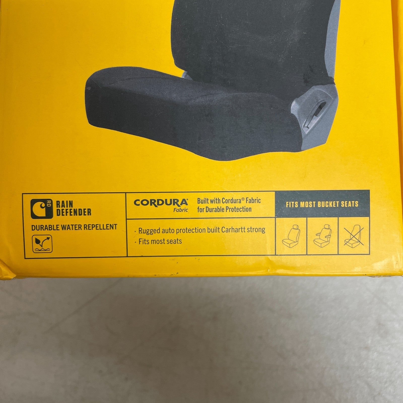 Carhartt Universal Black Seat Cover Single Bucket Nylon Duck Rain Defender Dura