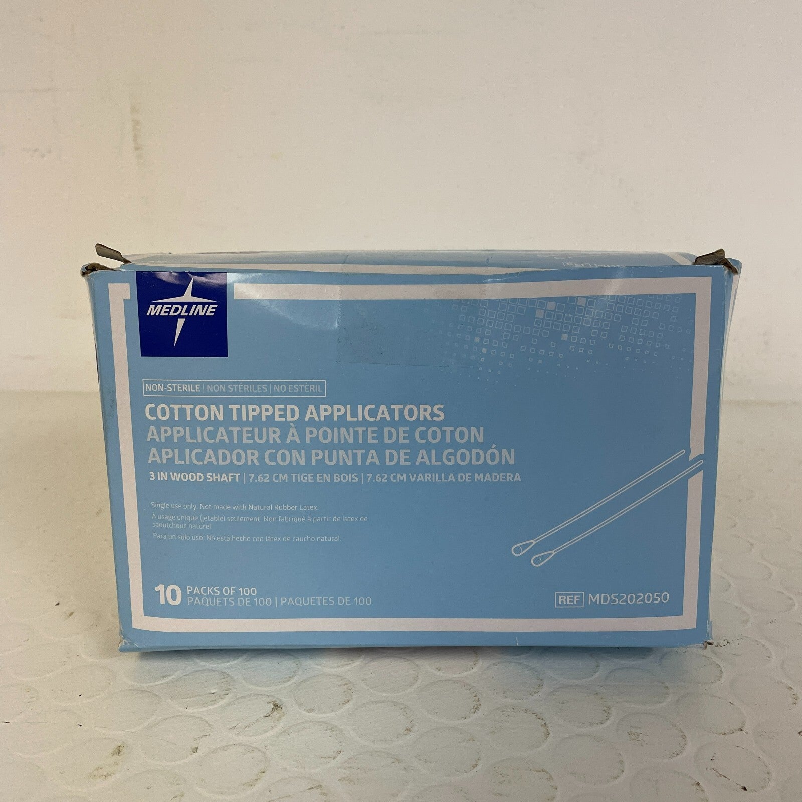 Medline Nonsterile Cotton Tipped Applicator Box of 1000