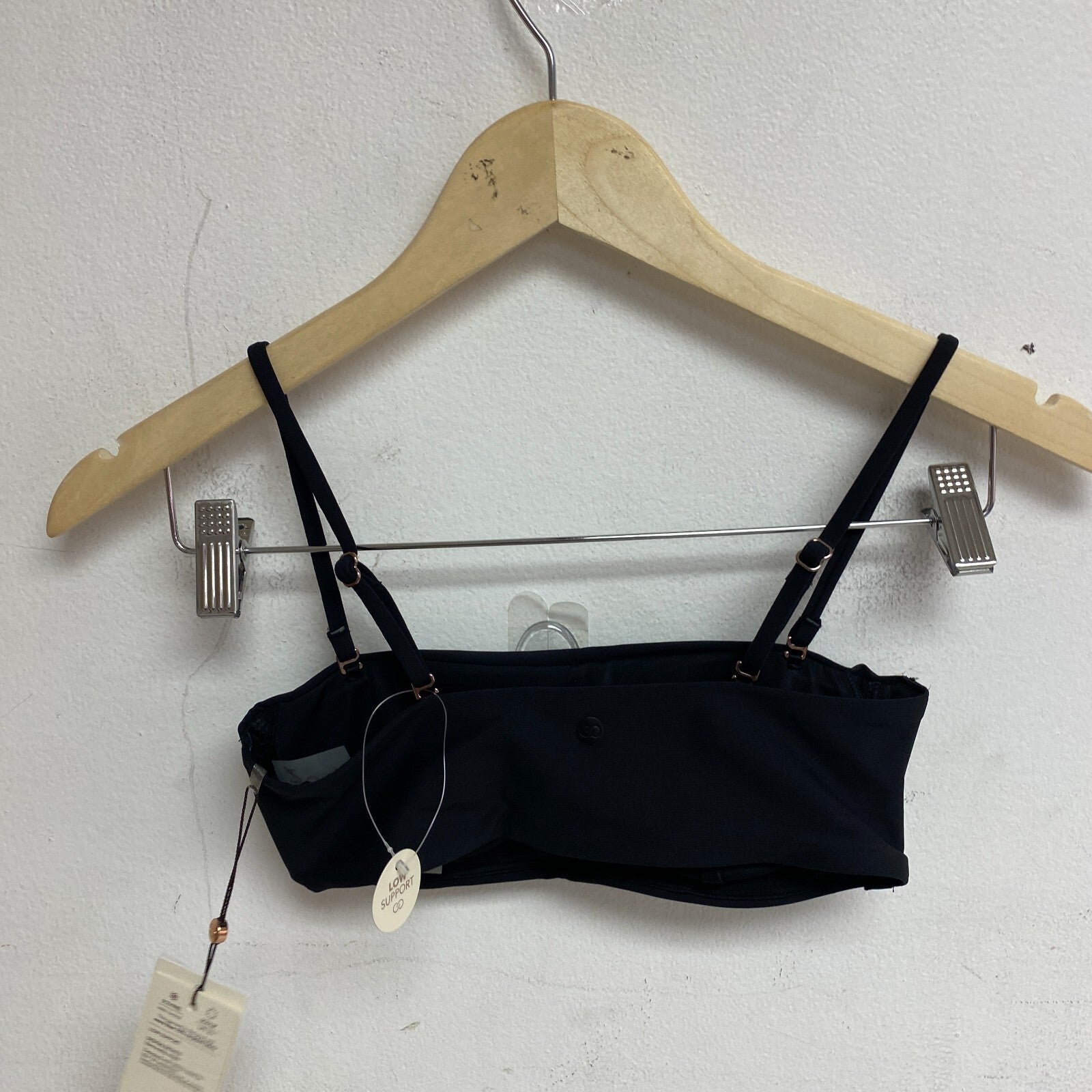 Calia Women's Swim Collection Shirred Strapless Bandeau Pure Black WSA23202 New!