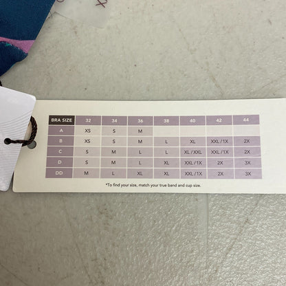 CALIA Women's Runched Front Cross Top  Aqua Multi Floral Navy WSA23204PRT