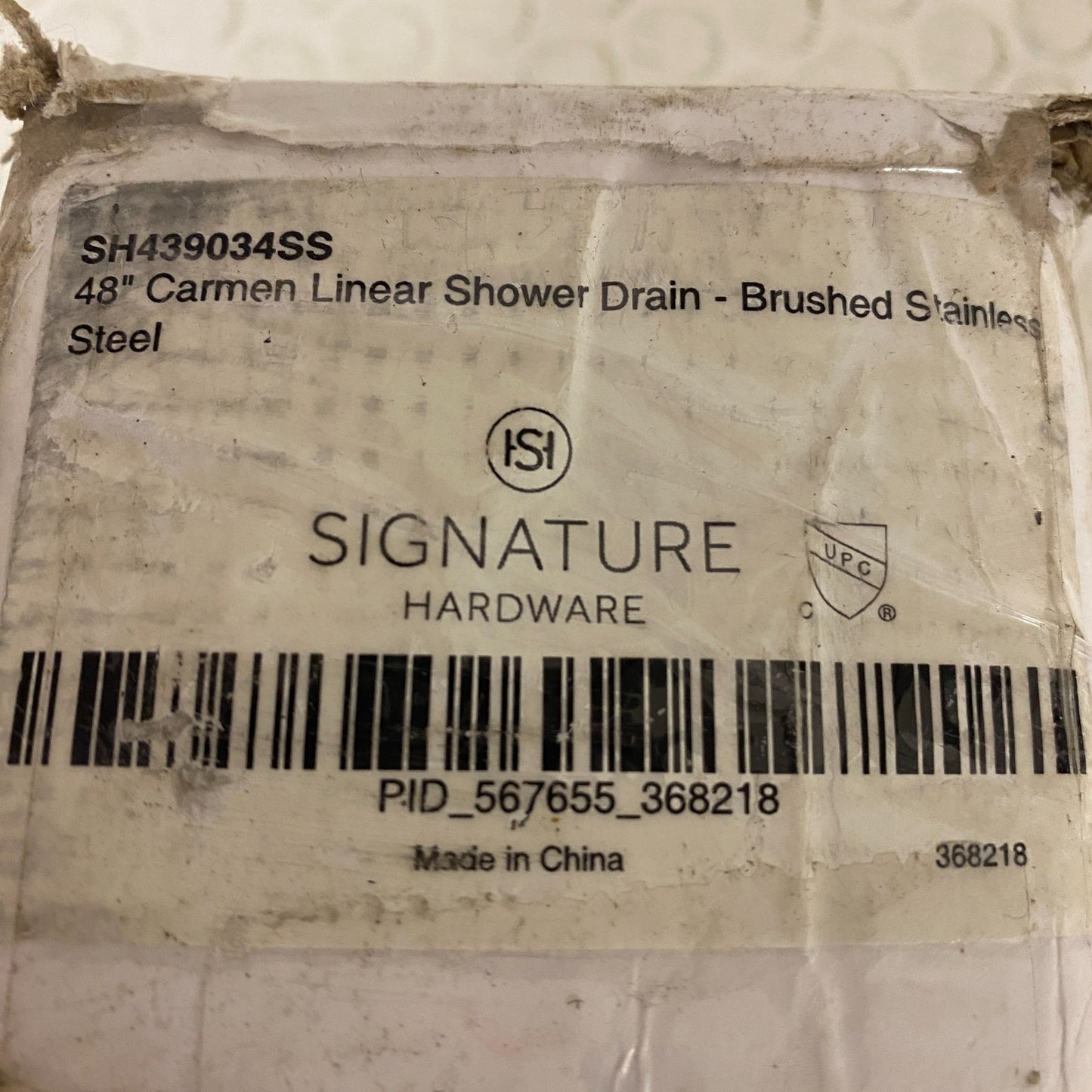 Signature Hardware 48" Carmen Linear Shower Drain Brushed Stainless Steel