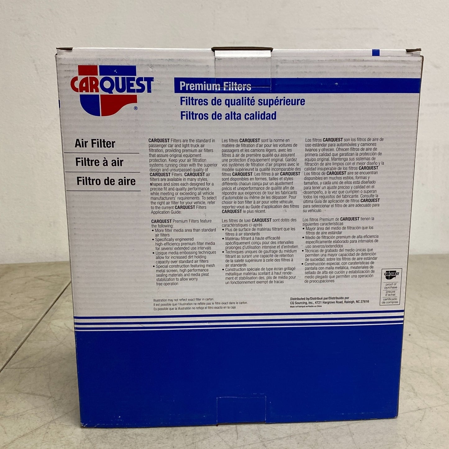 CARQUEST Premium Engine Air Filter 83894 White Pleated