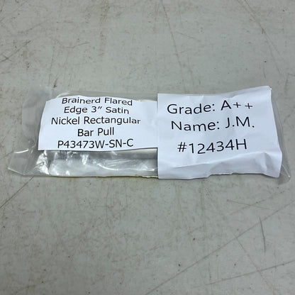Brainerd Flared Edge 3″ Satin Nickel Rectangular Bar Pull P43473W‑SN‑C