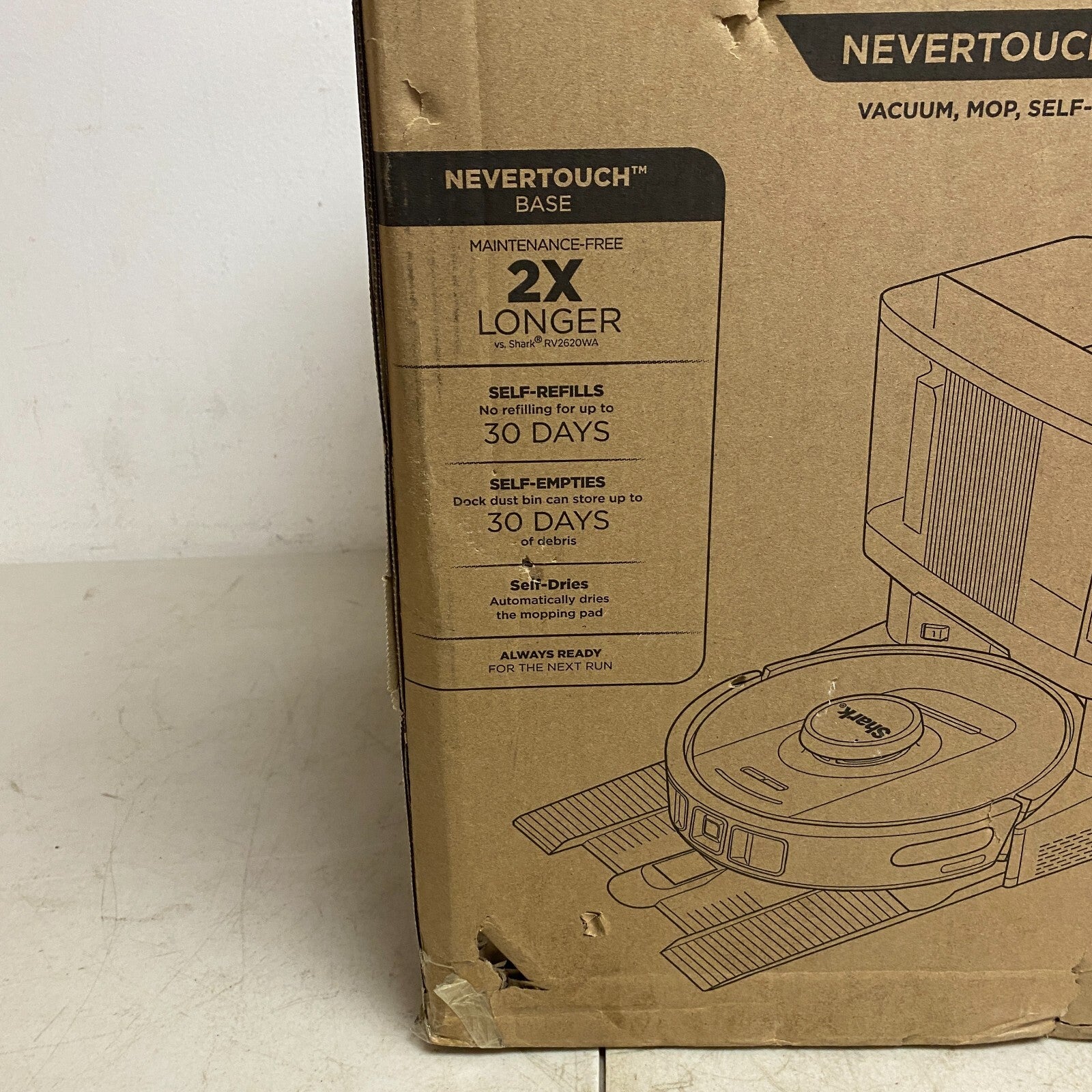 Shark AV2810YS PowerDetect NeverTouch Self- Empty Robot Vacuum & Mop New