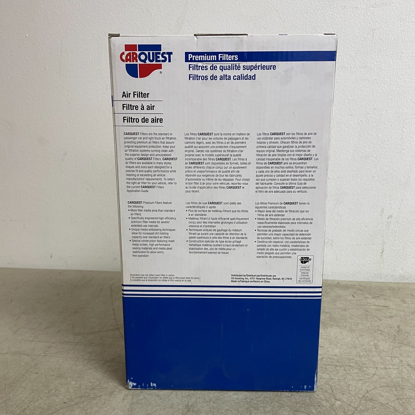 Carquest 88395 Premium Engine Air Filter 12.36 ×6.18 ×2.44 Direct Replace