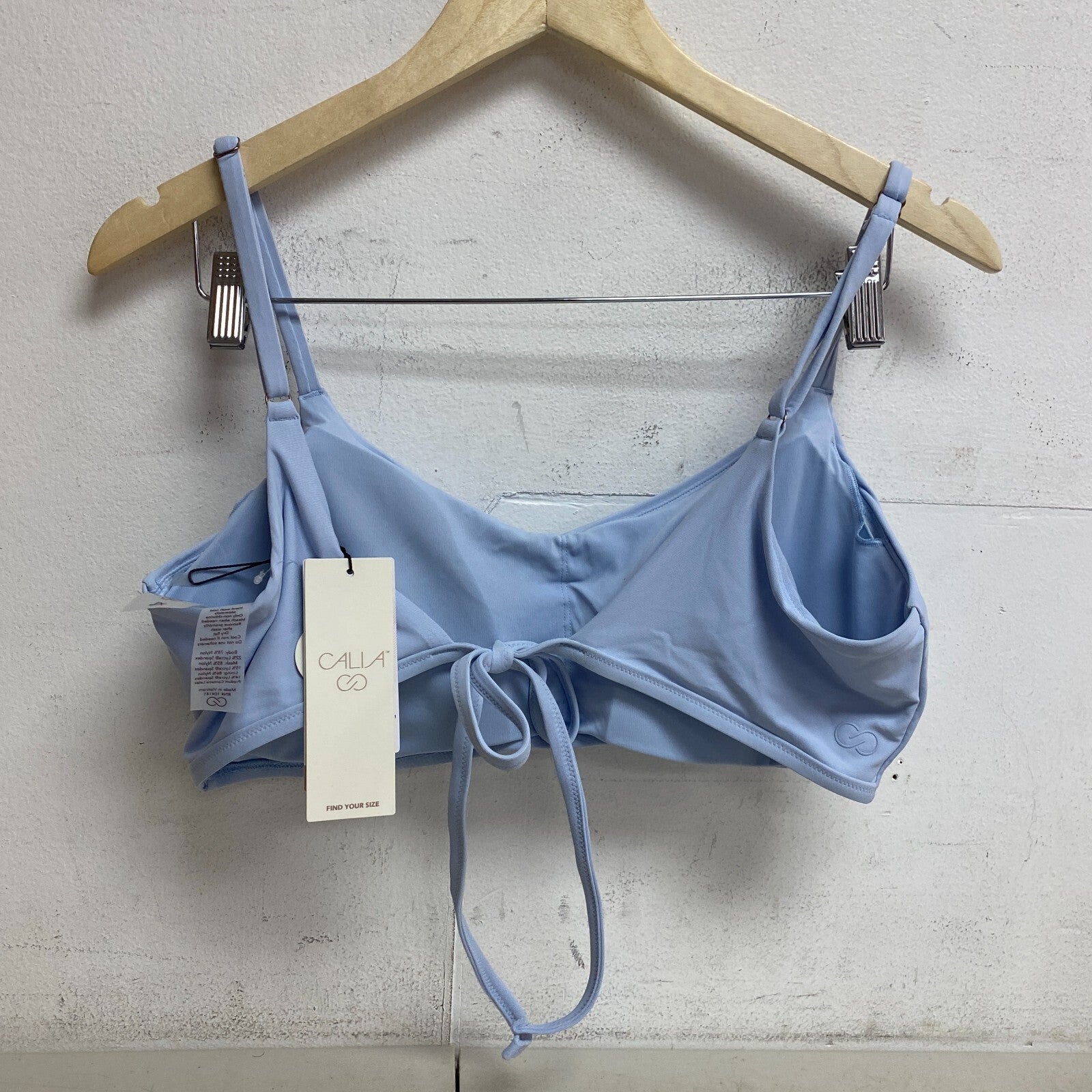 Calia Women's Swim Collection Low Support Tie Back Bikini Top Blue WSA22215 New