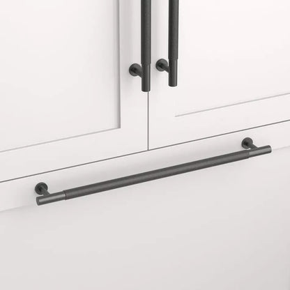 Signature Hardware 18″ Evinger Knurled Brass Appliance Pull Matte Black SH450357