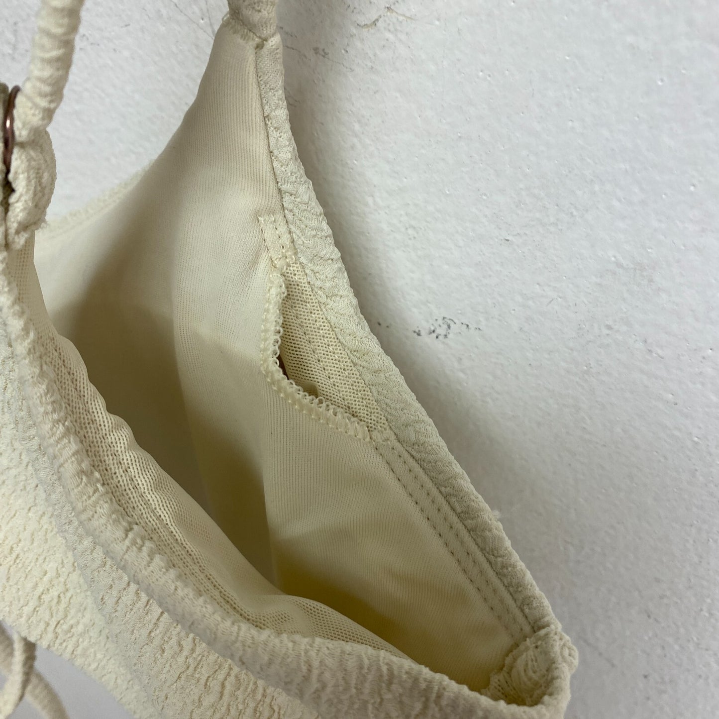 Calia Women's Swim Collection Racerback Tie Back Bikini Top Light Sand WSA23200N