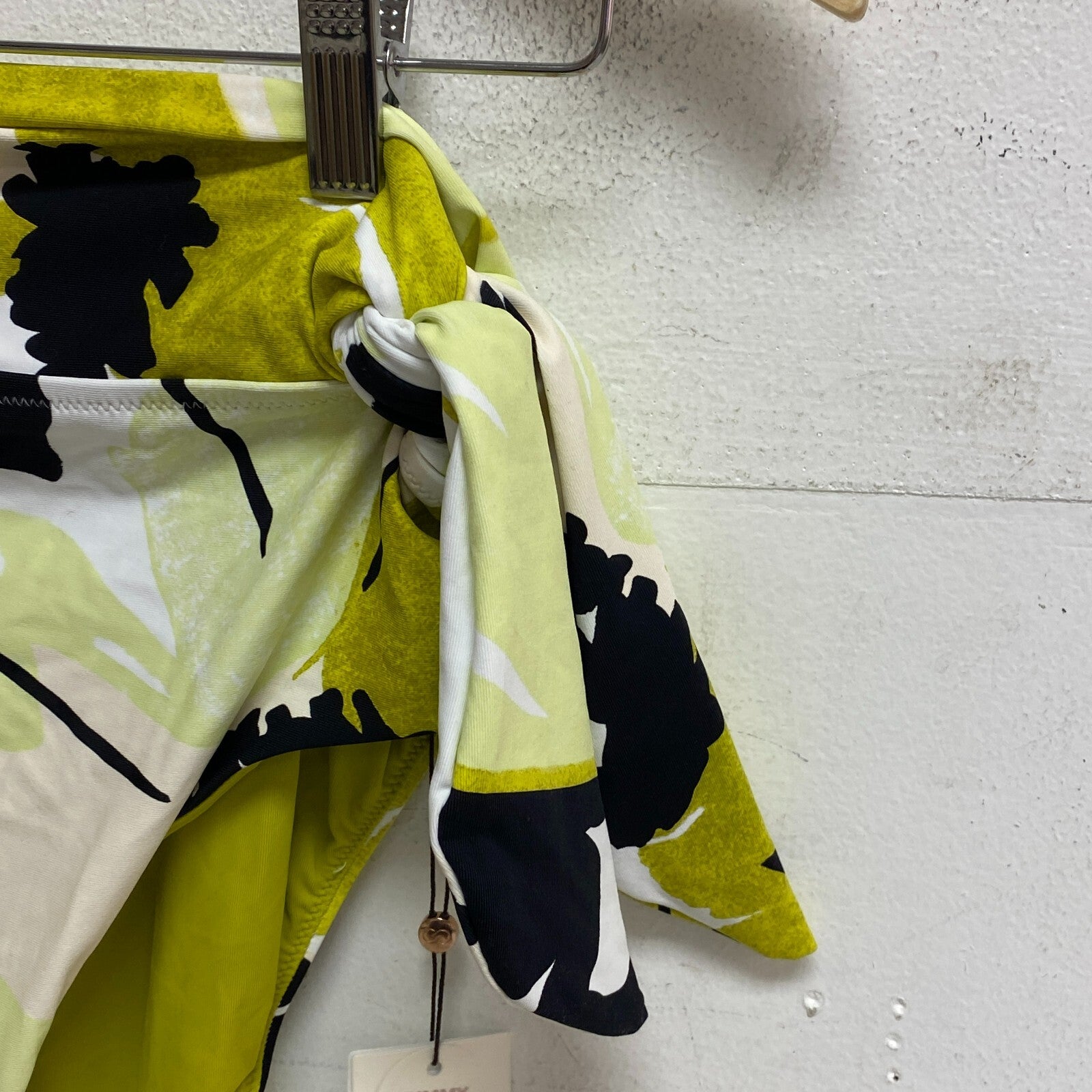 Calia Womens Swim High Rise Bikini Side Tie Bottom Green Multi WSA22402PRT