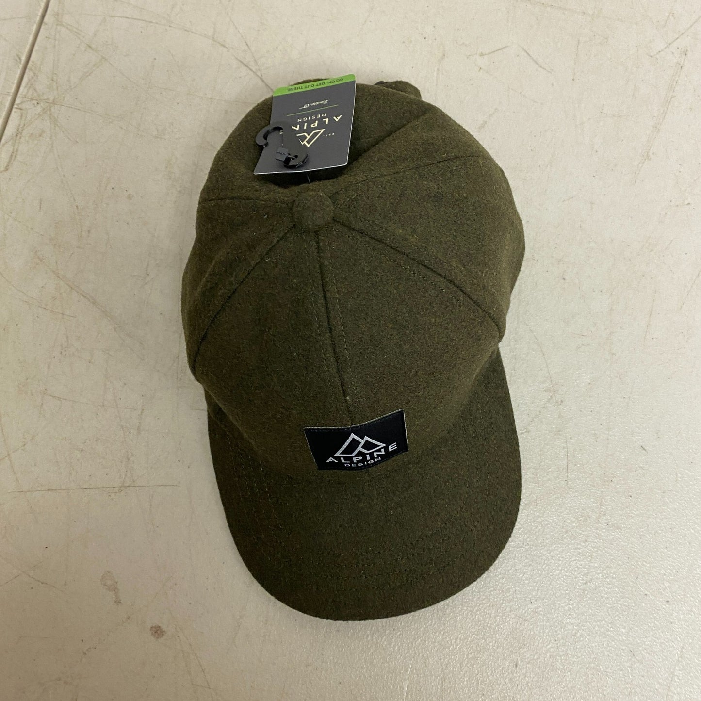Alpine Design Men's Faux Melton Patch Cap, Olive ADMA4000