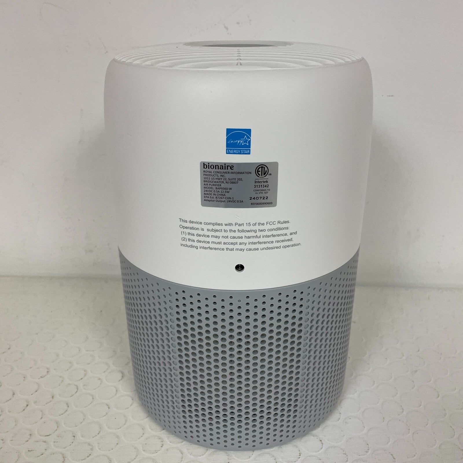 Bionaire CleanAir Mini True HEPA Air Purifier White BAP9360W