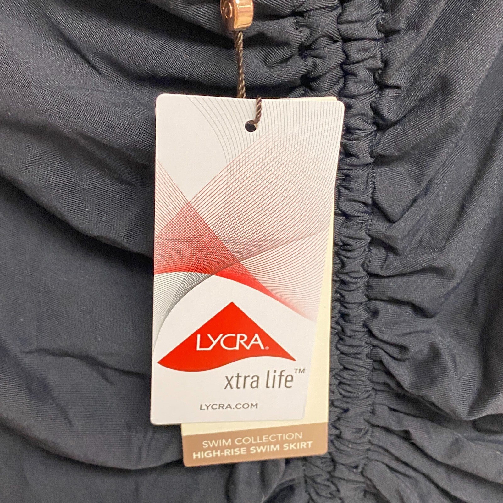 CALIA RUCHED DRAWSTRING High Rise SWIM SKIRT PURE BLACK WSA23506 Brand New!