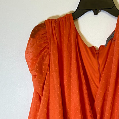 Danny & Nicole Plus 3/4 Sleeve Clip Fit Flare Dress Size 18W Color Dark Peach