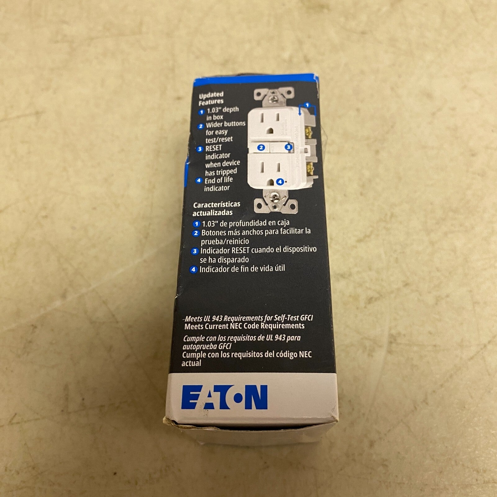 Eaton GFCI  TWRSGF15W Outlet Duplex Receptacle 15A 125V White EA