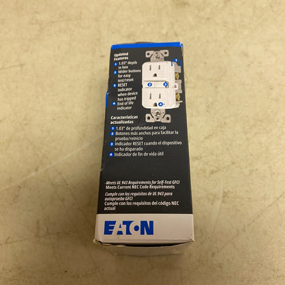 Eaton GFCI  TWRSGF15W Outlet Duplex Receptacle 15A 125V White EA