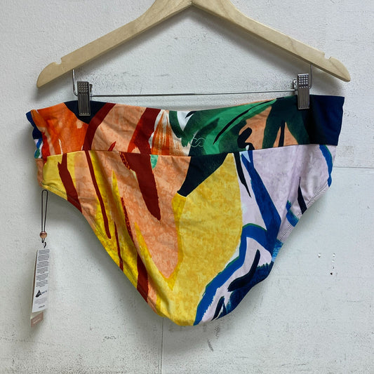 CALIA Women's Mid Rise Wide Band Swim Bottoms Painterly Floral Multi WSA20406PRT