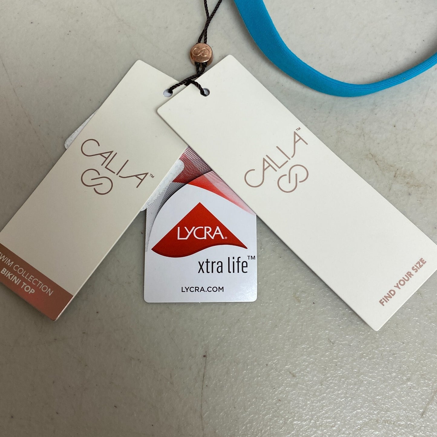 Calia Women's Swim Collection Low Support Tie Back Bikini Top Lake Blue WSA22215