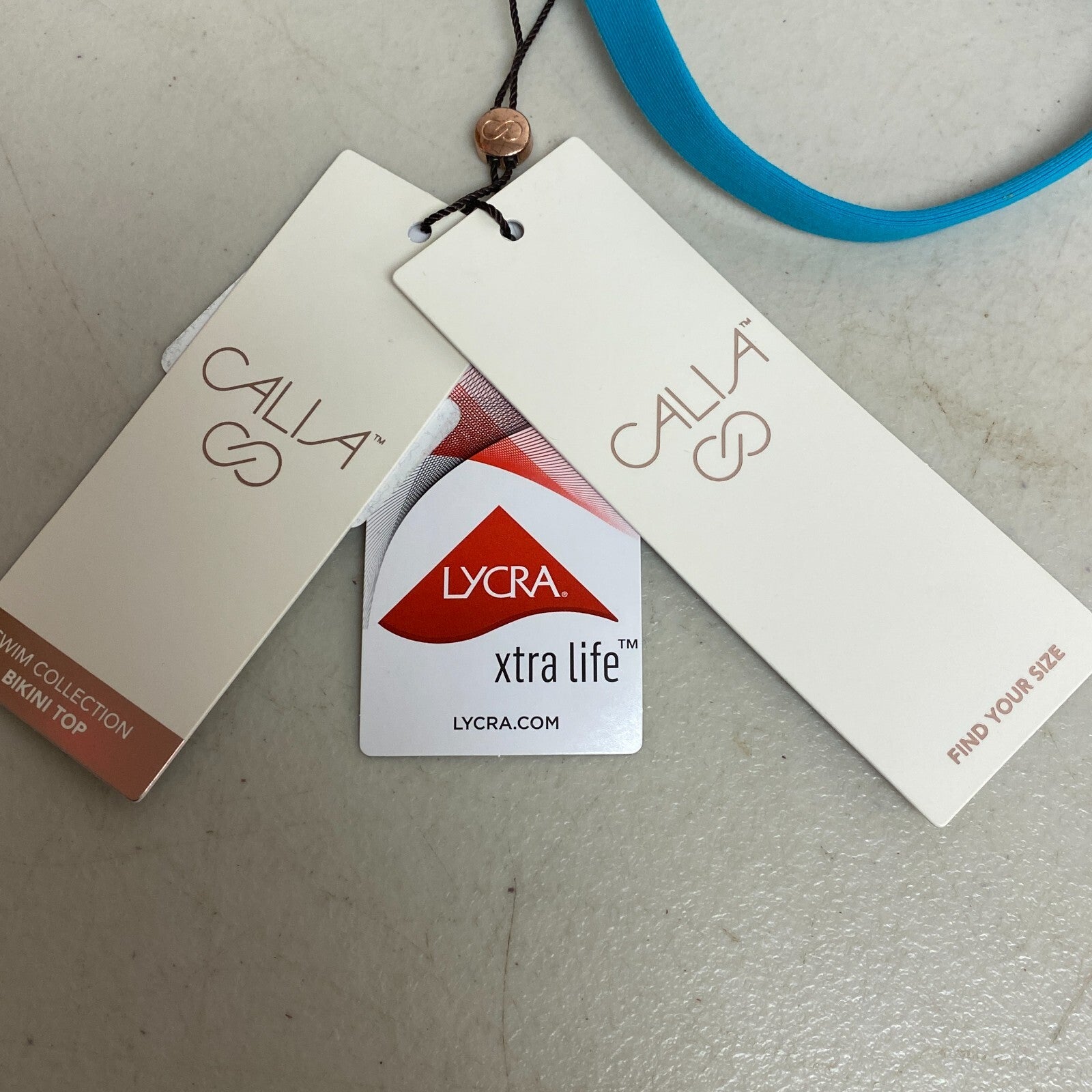 Calia Women's Swim Collection Low Support Tie Back Bikini Top Lake Blue WSA22215