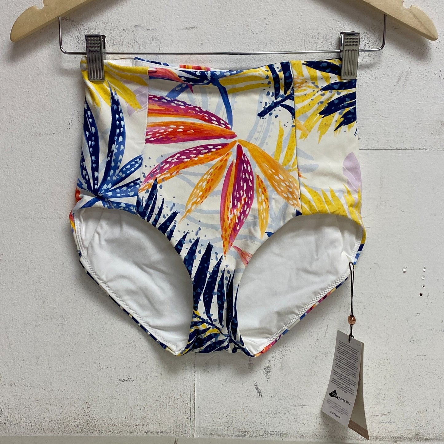 Calia Women's High Rise Power Sculpt Bottom Watercolor Palms Multi WSA22410PRT