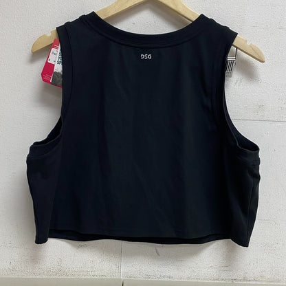 DSG Womens High Neck Fashion Tank Pure Black Solid Summer Trendy BOSSW22301