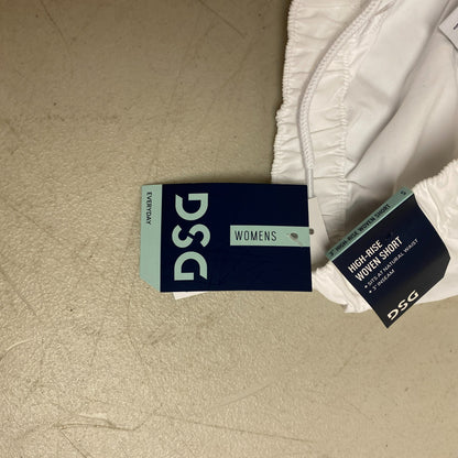 DSG Women's Notched Woven Shorts Pure White Solid  DAW13108