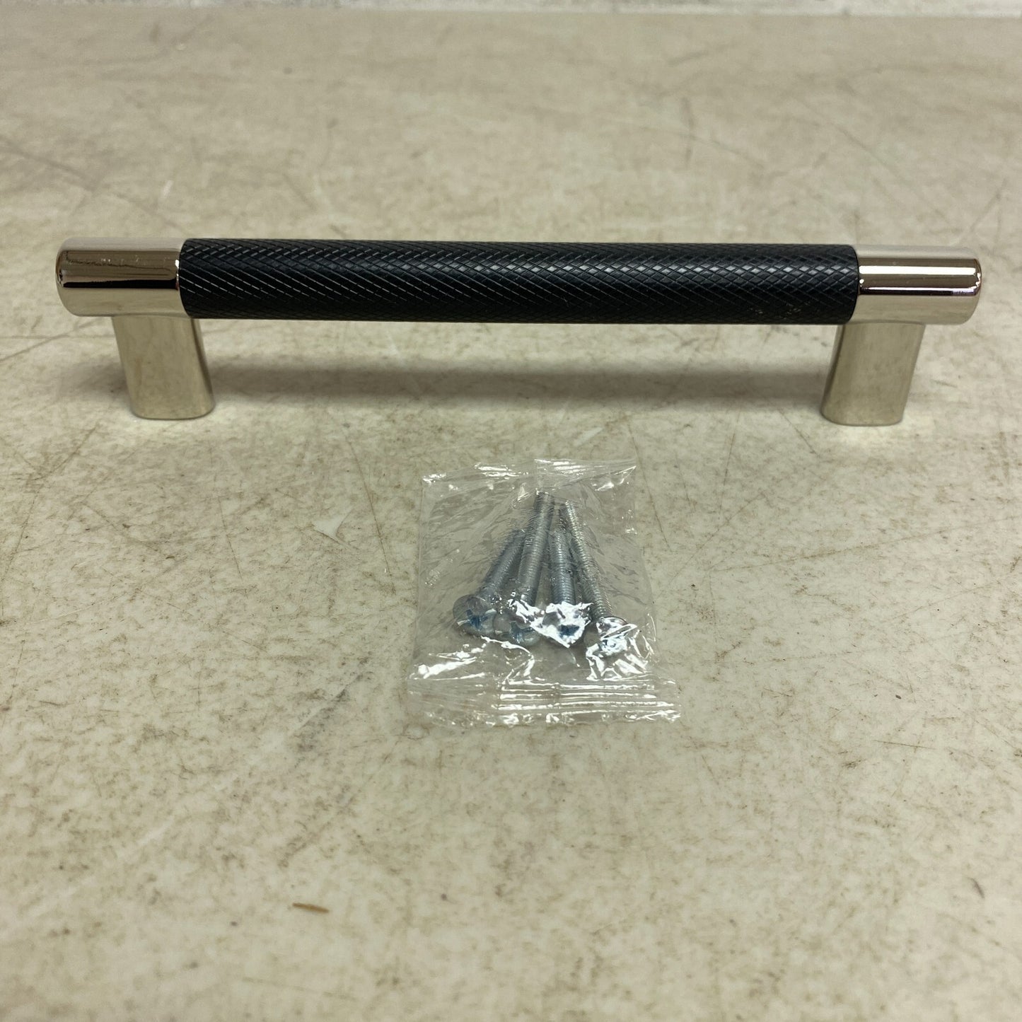 Signature Hardware 6-3/8" Jerico Cabinet Pull - Polished Nickel/Black Bronze