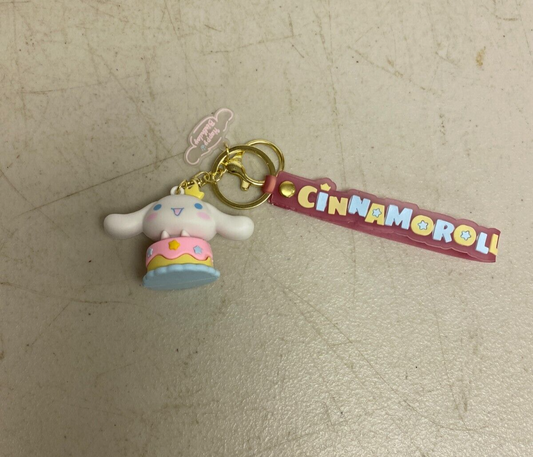 Assorted Silicone Cinnamoroll Keychain With Rabbit and birthday cake Keychain