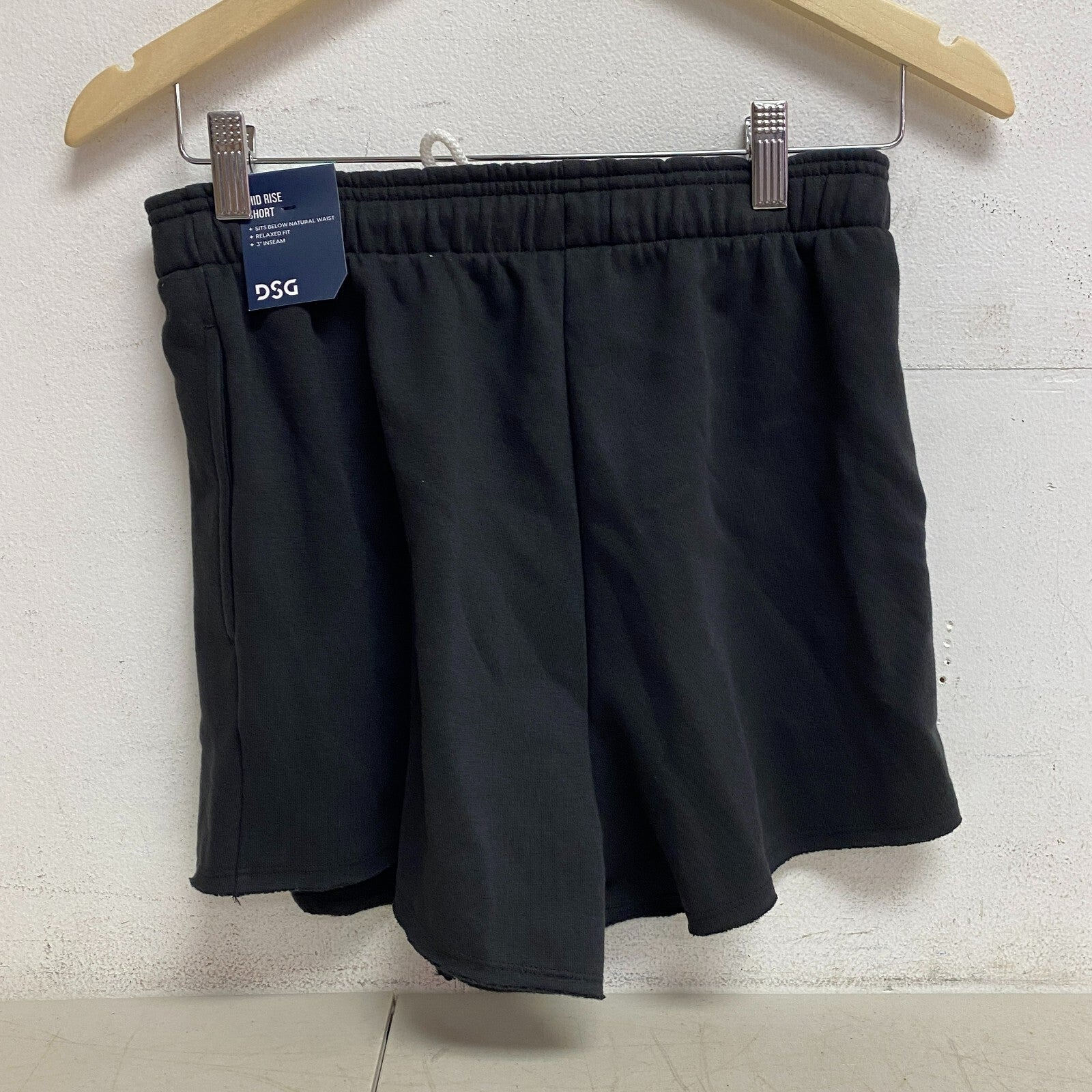 DSG Women 3" inseam Boyfriend Fleece Short Pure Black MID-RISE Relaxed DAW11431Z