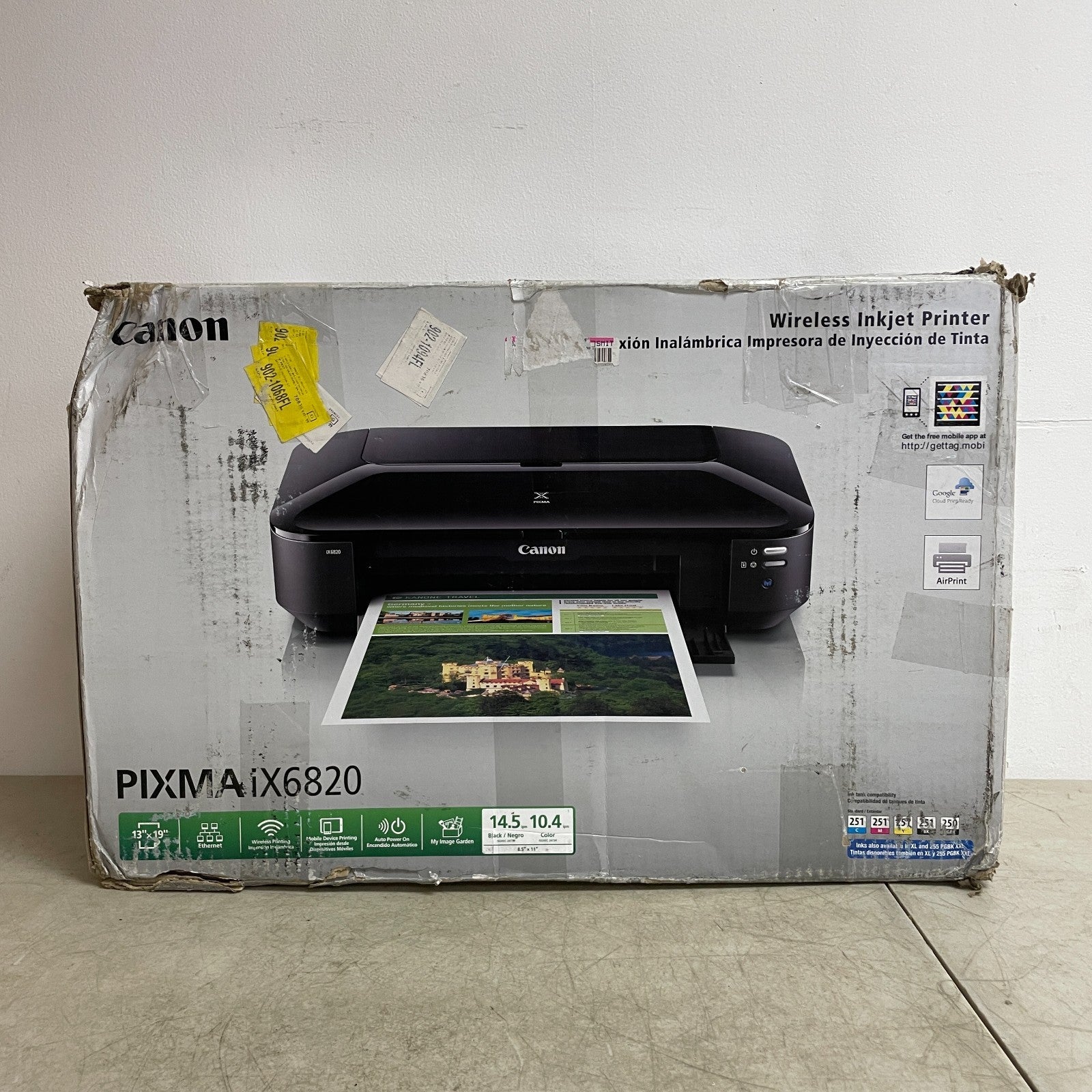 Canon PIXMA iX6820 Wireless Wide‑Format Printer 11×17 Color DPI 9600×2400
