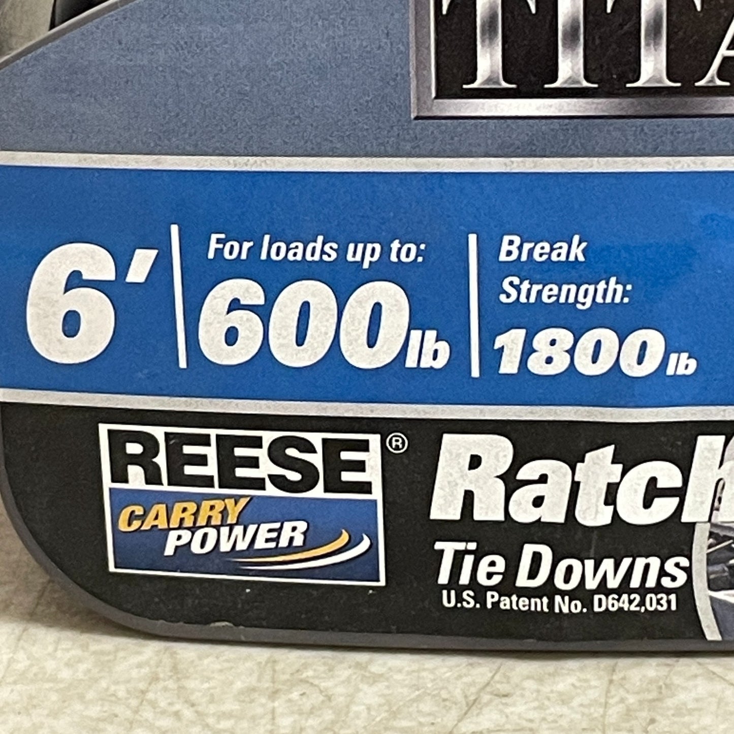 Reese 94259 Ratchet Tie-Down Strap 1"x6' Blue Heavy-Duty Carry Power