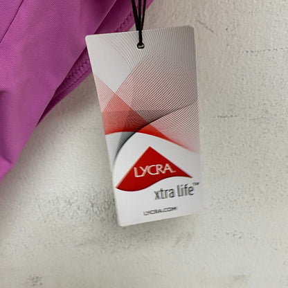 Calia Mid Rise Wide Band Swim Bottoms Geranium Purple Solid WSA20406