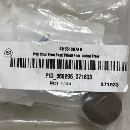 Signature Hardware Orvin small Brass Round Cabinet Knob Antique Brass