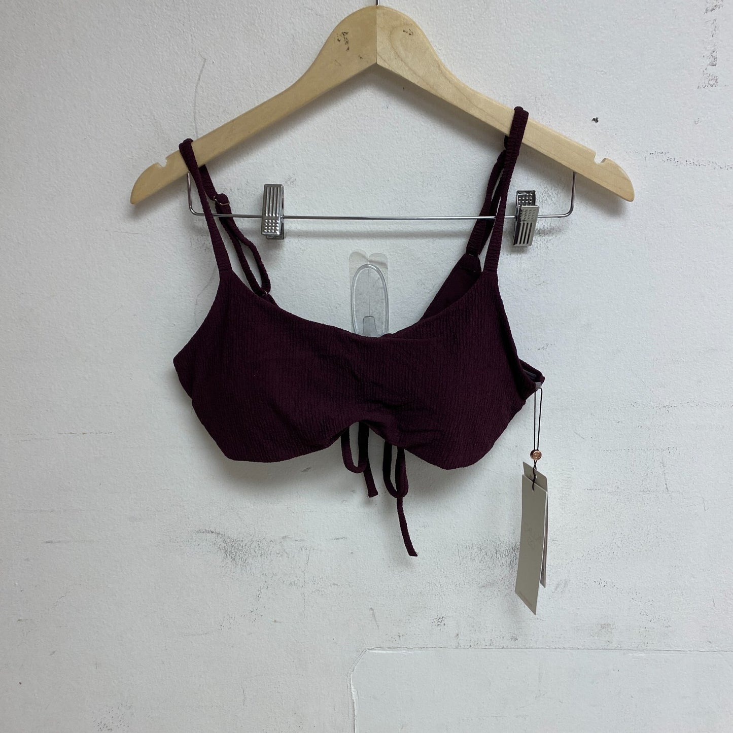 CALIA WOMENS SWIM COLLICTION TIE BACK BIKINI TOP WINE WSA23200N BRAND NEW!