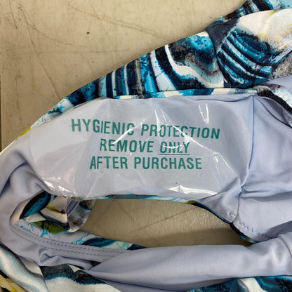 Calia Women's Swim Wide Band High Rise Bottom Terrain Teal Multi WSA21407PRTX