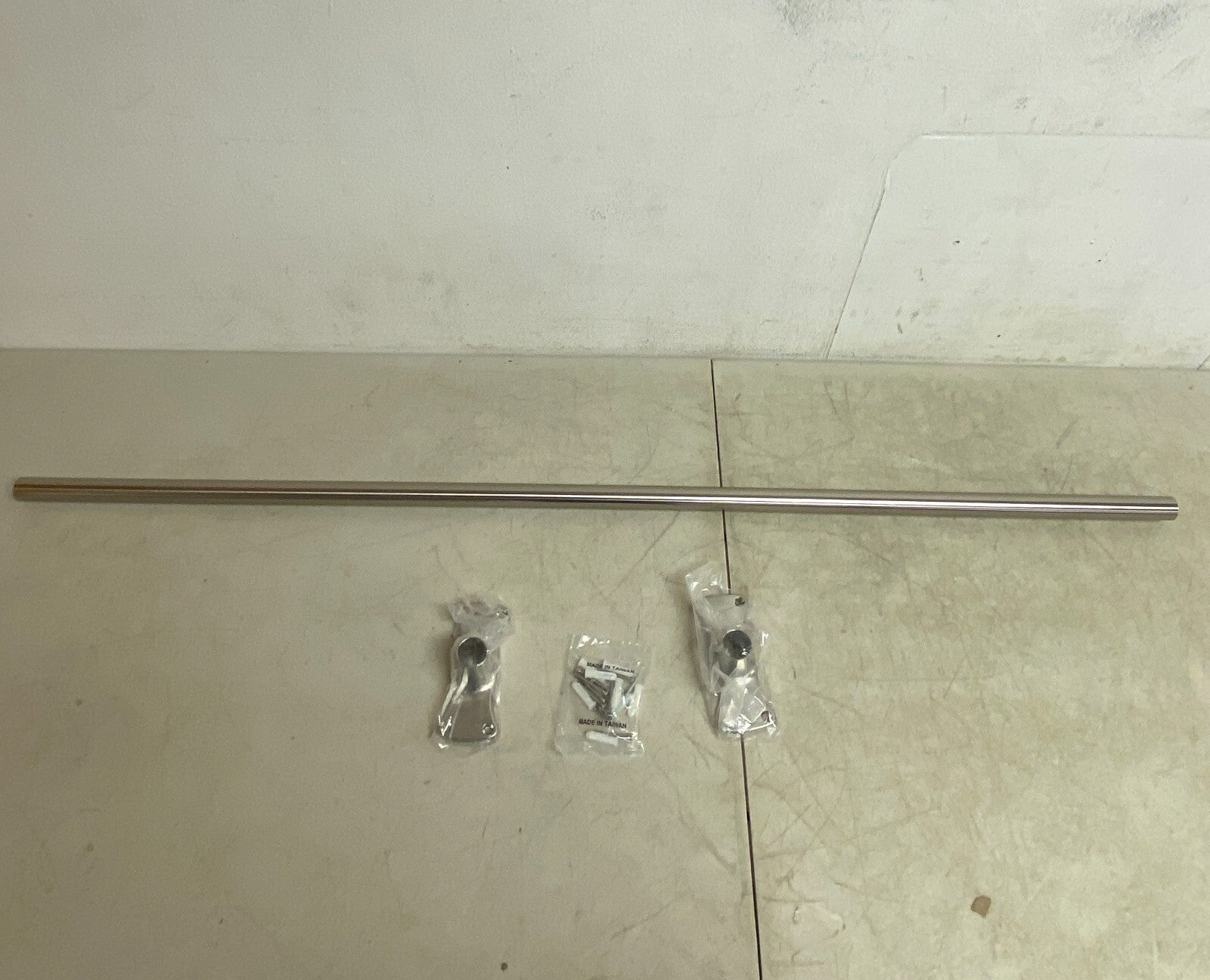 SIGNATURE HARDARE 48" STRAIGHT SOLID BRASS SHOWER ROD-BRUSHED NICKEL