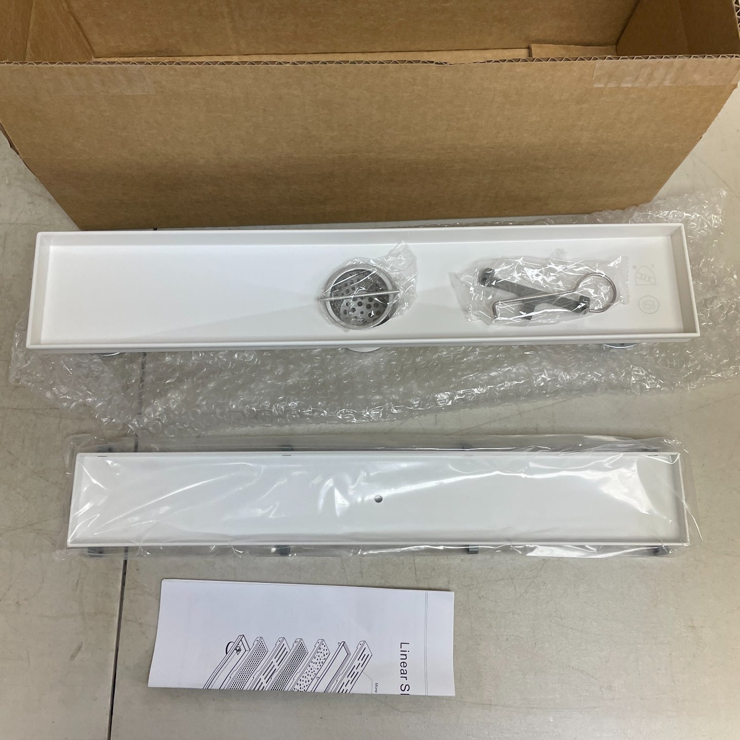 Signature Hardware 18" Cohen Linear Tile-In Shower Drain White