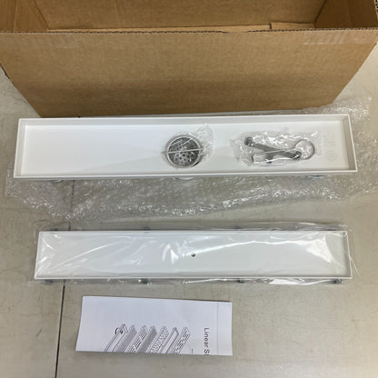 Signature Hardware 18" Cohen Linear Tile-In Shower Drain White