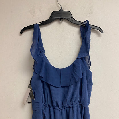By & By Women's Casual Sheath V-Neck Ruffle Dress Size Large Color: Denim